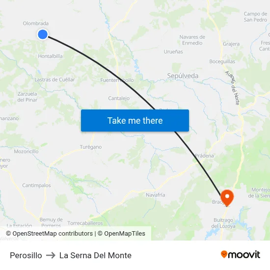 Perosillo to La Serna Del Monte map