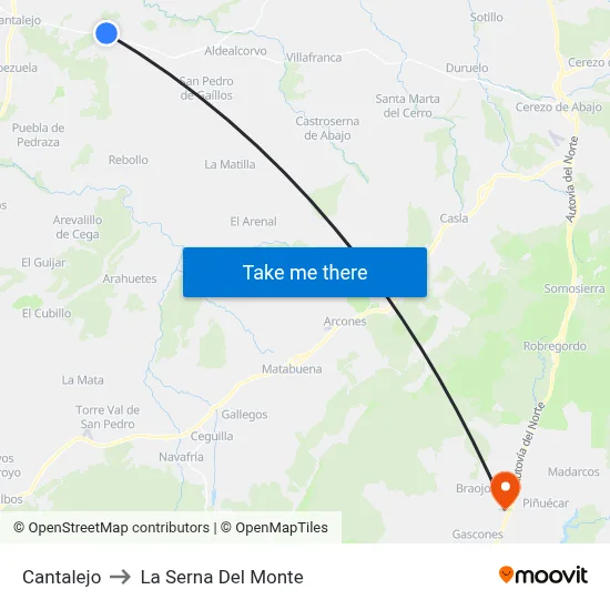 Cantalejo to La Serna Del Monte map