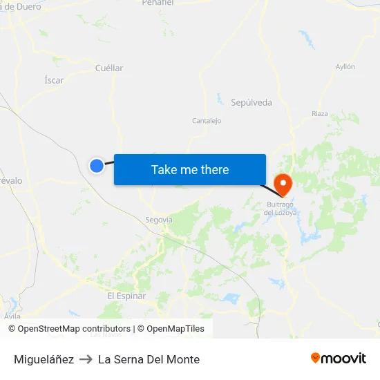 Migueláñez to La Serna Del Monte map