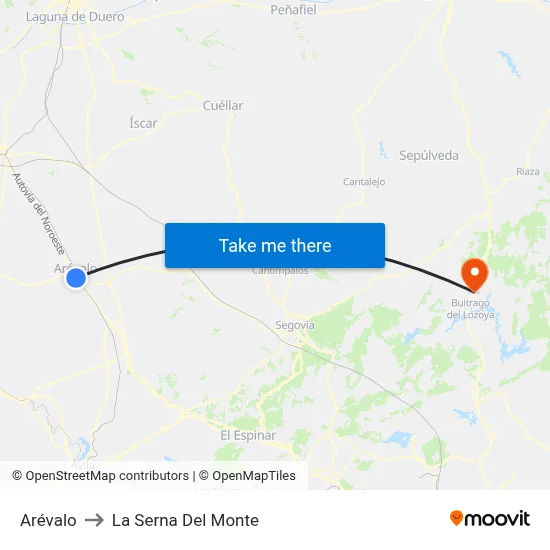 Arévalo to La Serna Del Monte map