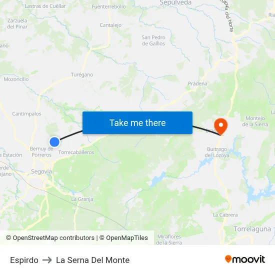 Espirdo to La Serna Del Monte map