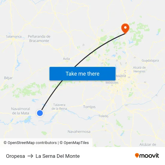 Oropesa to La Serna Del Monte map