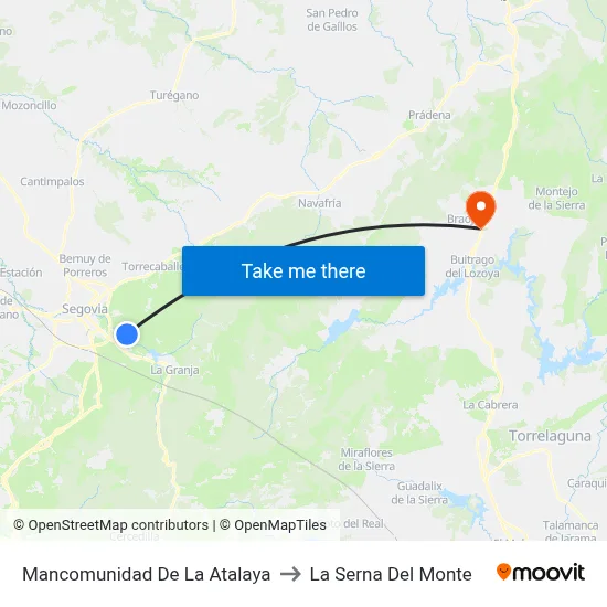 Mancomunidad De La Atalaya to La Serna Del Monte map