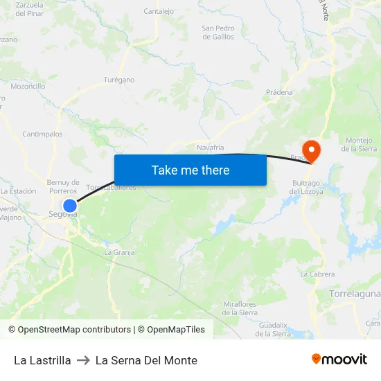 La Lastrilla to La Serna Del Monte map