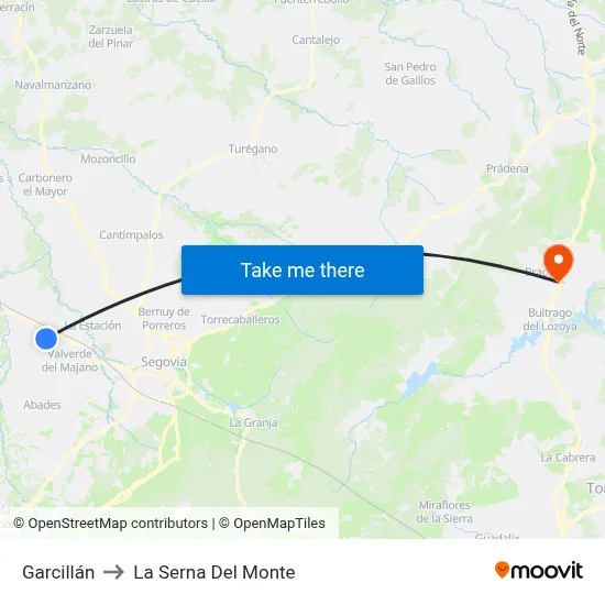 Garcillán to La Serna Del Monte map