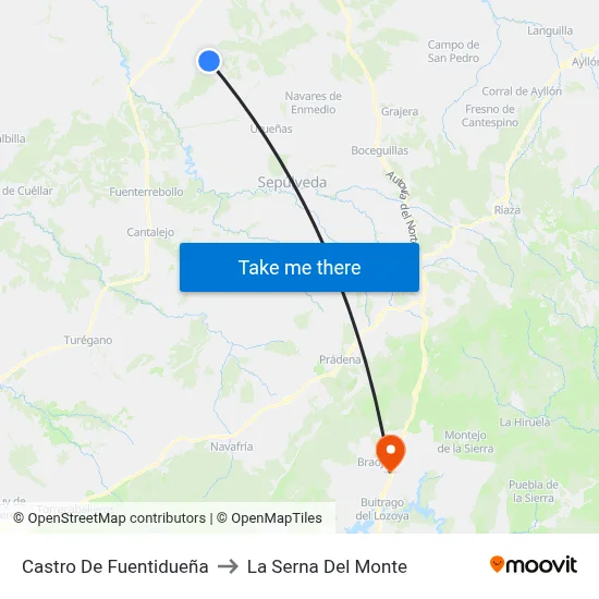 Castro De Fuentidueña to La Serna Del Monte map