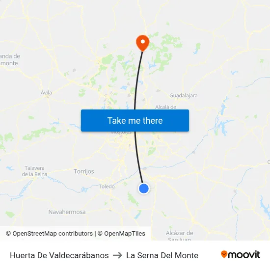 Huerta De Valdecarábanos to La Serna Del Monte map