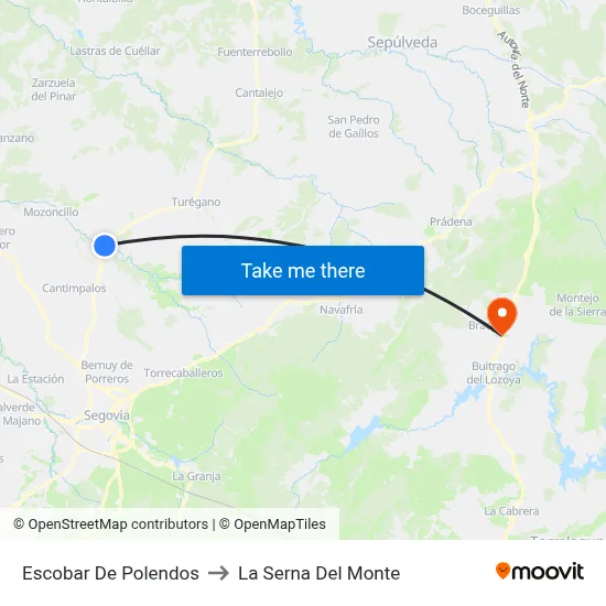 Escobar De Polendos to La Serna Del Monte map