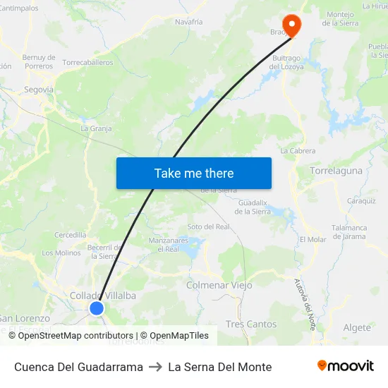 Cuenca Del Guadarrama to La Serna Del Monte map