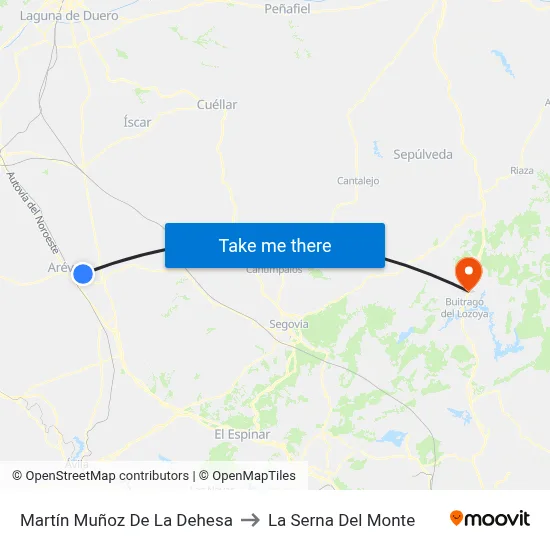 Martín Muñoz De La Dehesa to La Serna Del Monte map