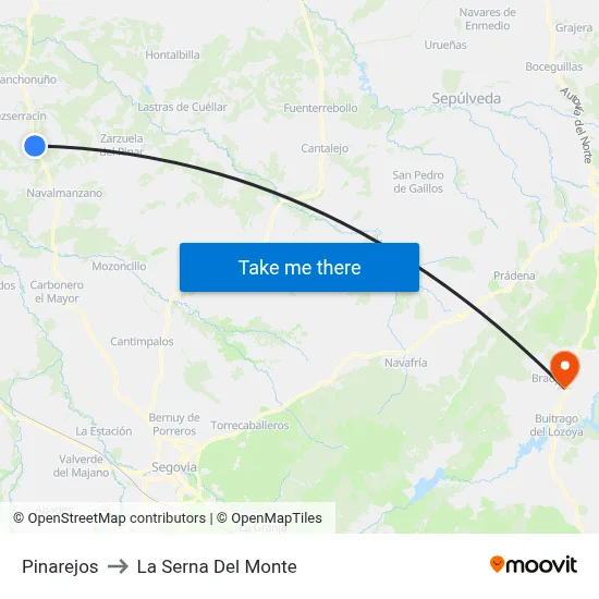 Pinarejos to La Serna Del Monte map