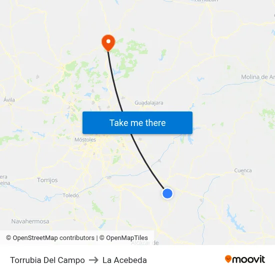 Torrubia Del Campo to La Acebeda map