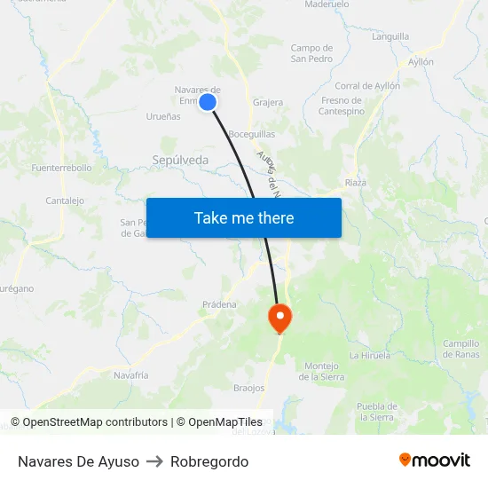 Navares De Ayuso to Robregordo map