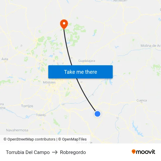 Torrubia Del Campo to Robregordo map
