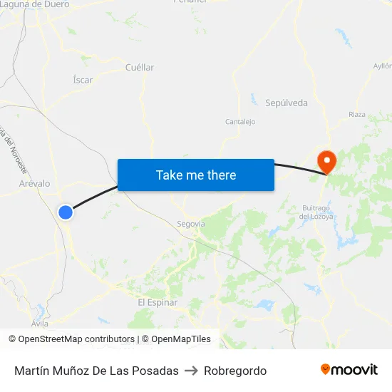 Martín Muñoz De Las Posadas to Robregordo map