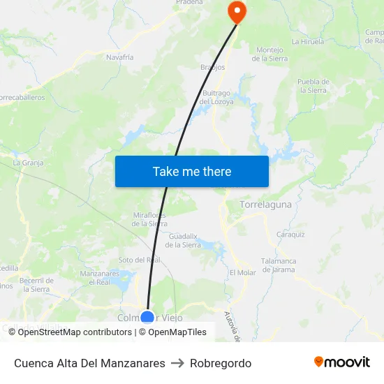 Cuenca Alta Del Manzanares to Robregordo map