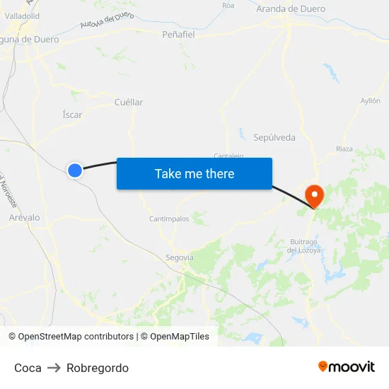 Coca to Robregordo map