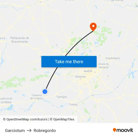 Garciotum to Robregordo map