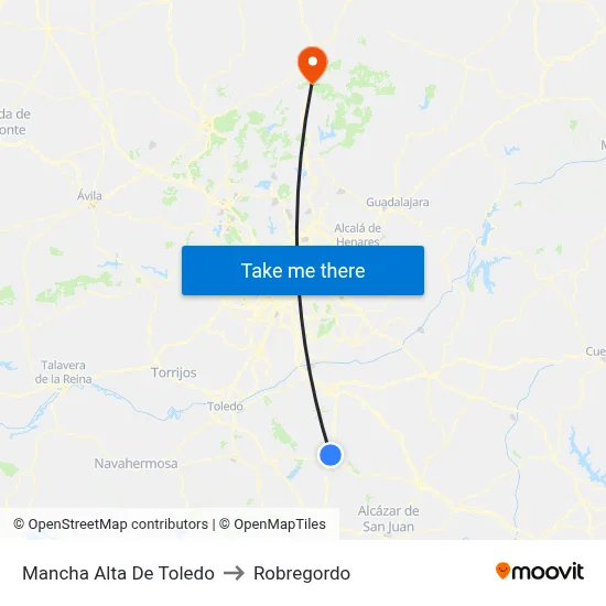 Mancha Alta De Toledo to Robregordo map