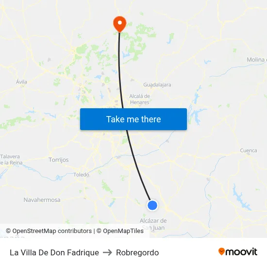 La Villa De Don Fadrique to Robregordo map