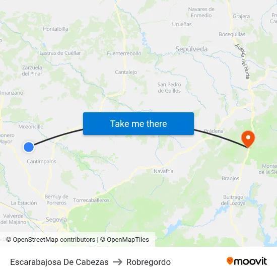 Escarabajosa De Cabezas to Robregordo map