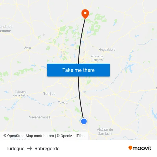 Turleque to Robregordo map