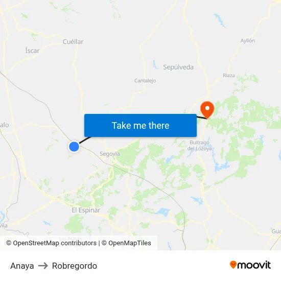 Anaya to Robregordo map