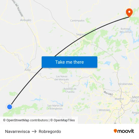 Navarrevisca to Robregordo map