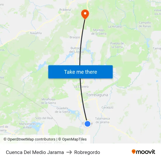 Cuenca Del Medio Jarama to Robregordo map