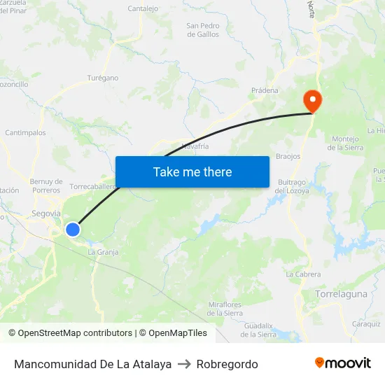 Mancomunidad De La Atalaya to Robregordo map