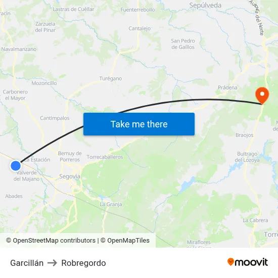 Garcillán to Robregordo map