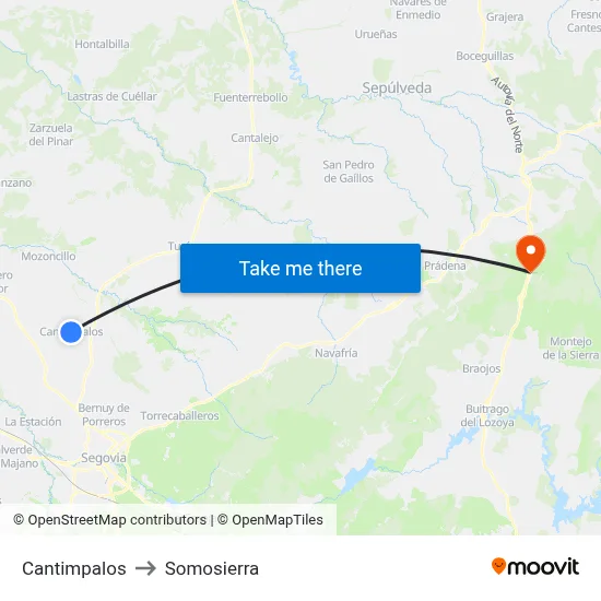 Cantimpalos to Somosierra map