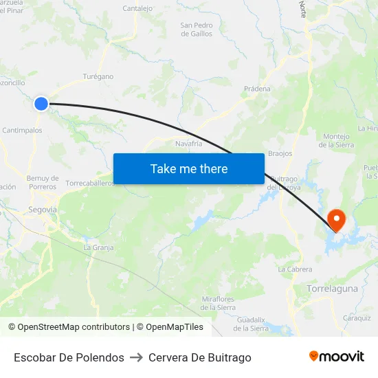 Escobar De Polendos to Cervera De Buitrago map