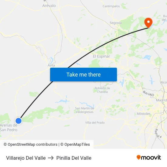 Villarejo Del Valle to Pinilla Del Valle map