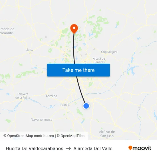 Huerta De Valdecarábanos to Alameda Del Valle map