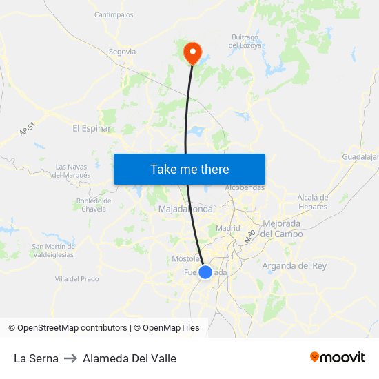 La Serna to Alameda Del Valle map