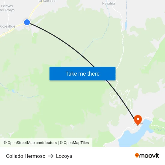 Collado Hermoso to Lozoya map