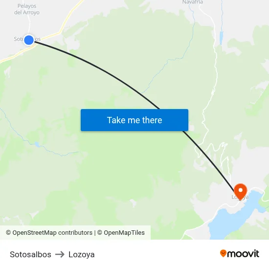 Sotosalbos to Lozoya map