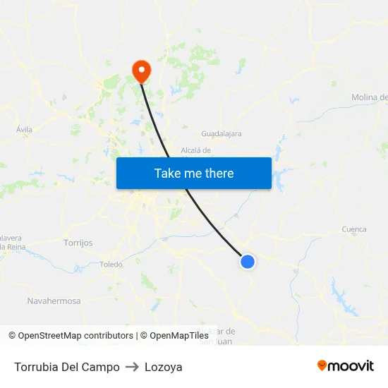 Torrubia Del Campo to Lozoya map