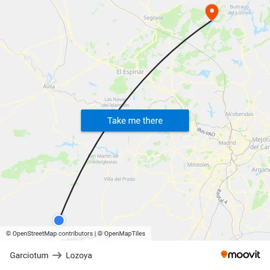 Garciotum to Lozoya map