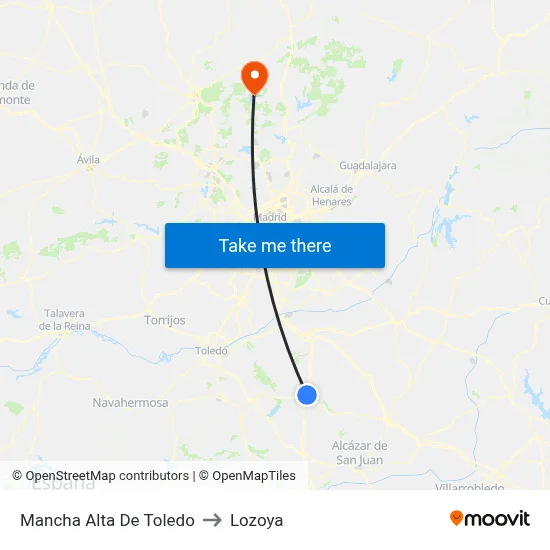 Mancha Alta De Toledo to Lozoya map