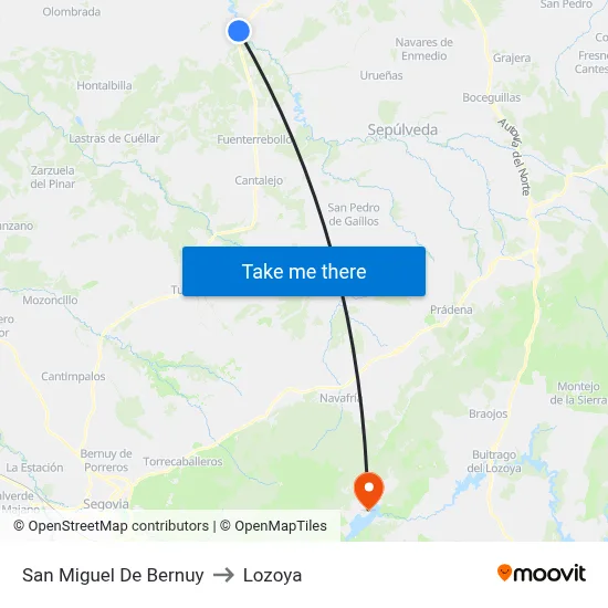 San Miguel De Bernuy to Lozoya map