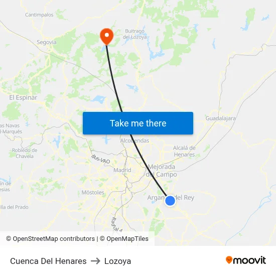 Cuenca Del Henares to Lozoya map