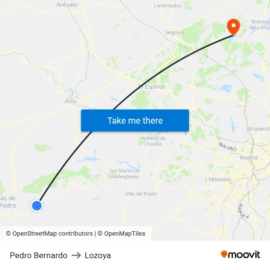 Pedro Bernardo to Lozoya map