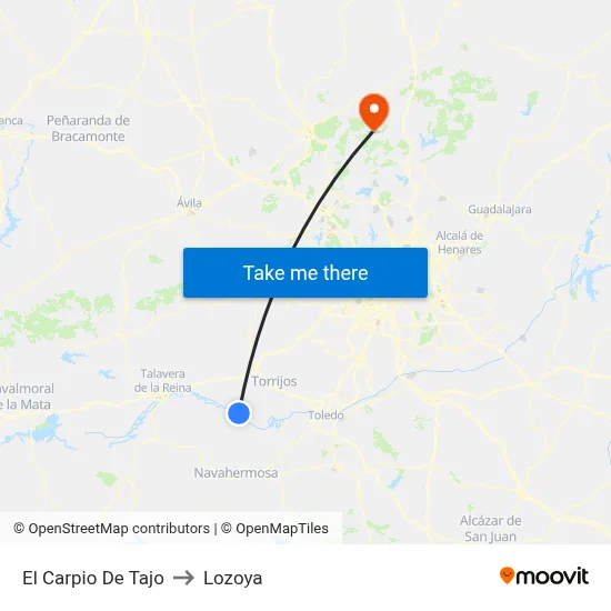 El Carpio De Tajo to Lozoya map