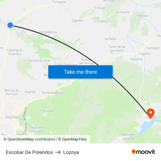 Escobar De Polendos to Lozoya map