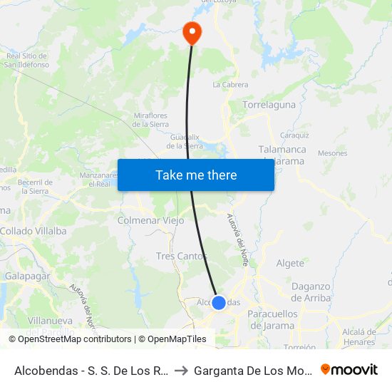 Alcobendas - S. S. De Los Reyes to Garganta De Los Montes map