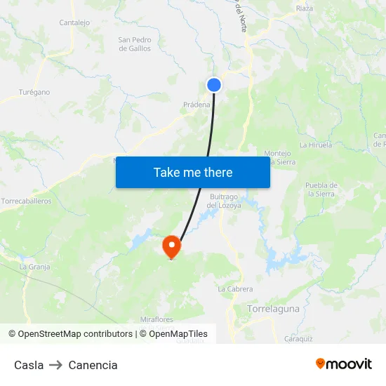 Casla to Canencia map