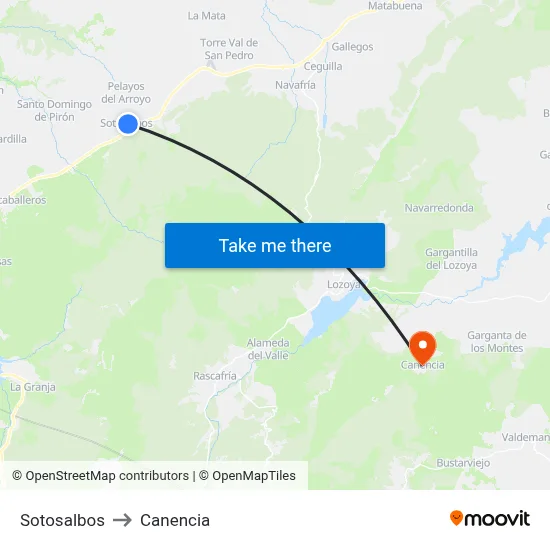 Sotosalbos to Canencia map