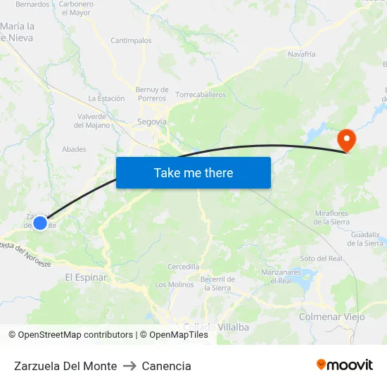 Zarzuela Del Monte to Canencia map